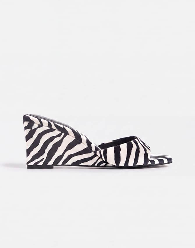Zebra-print wedge sandal