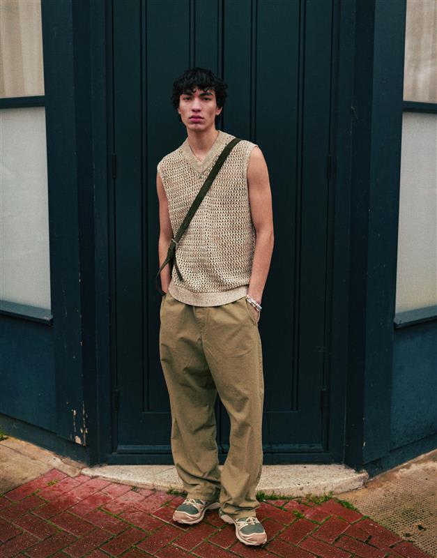 Topman baggy trousers in khaki